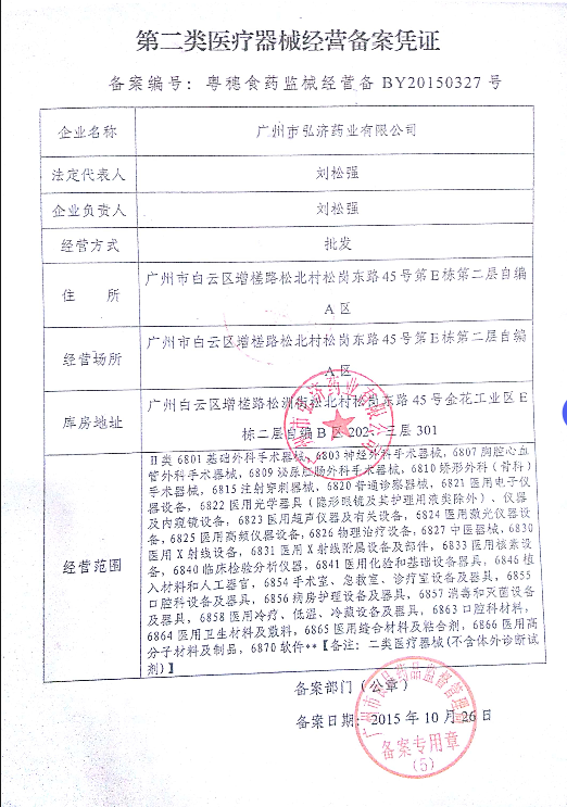 二类医疗器械备案